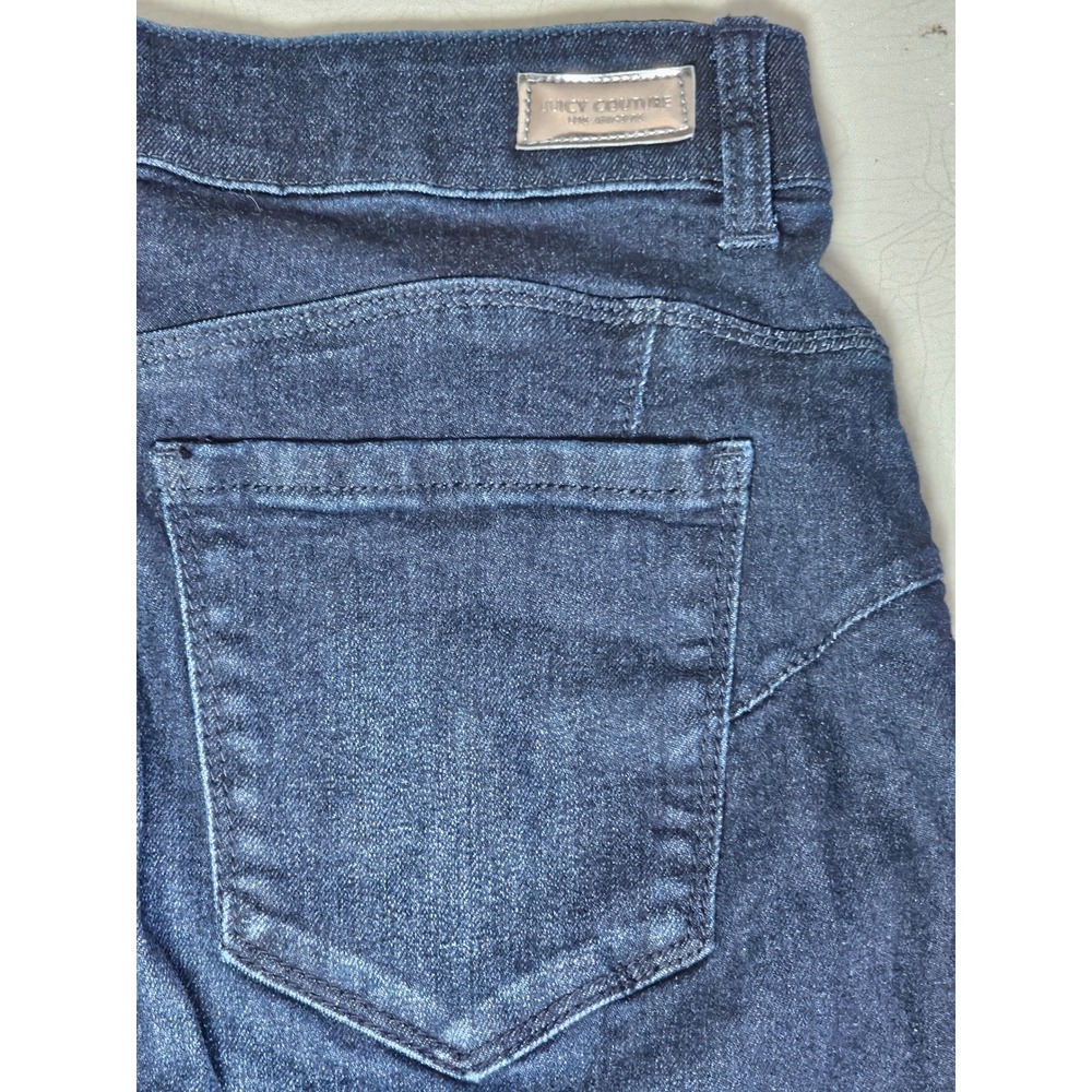 Juicy Couture Womens Dark Wash Skinny Jeans Pull On Elastic Waist Size 4 Indigo